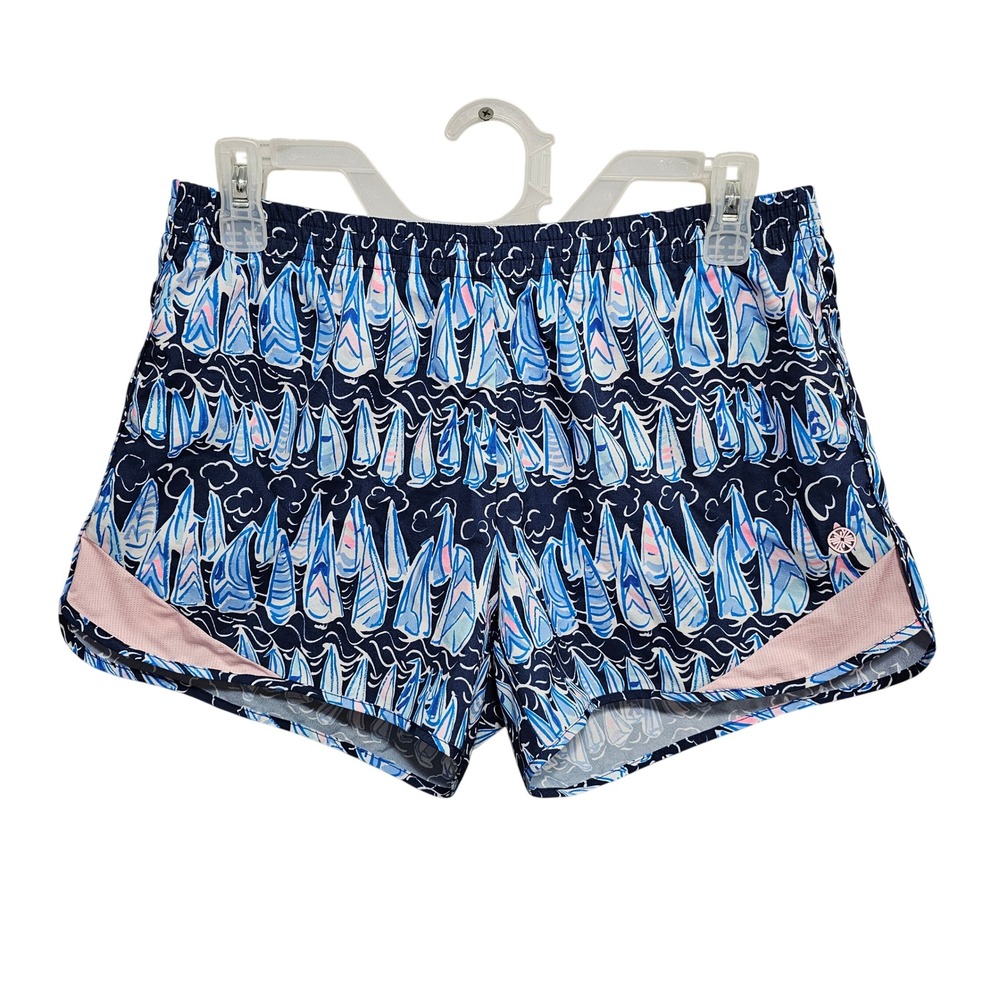Lilly Pulitzer Ocean Trail Low Tide Navy Sails And Stripes Shorts Size Small